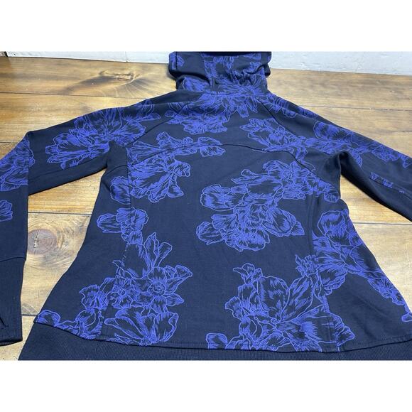 Athleta Triumph Activewear Hooded Sweatshirt Hoodie Zipper Purple/Black Size M - Picture 15 of 15